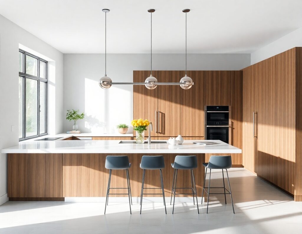 isla para cocina moderna de dia
