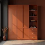 Closet de melamina en color terracota