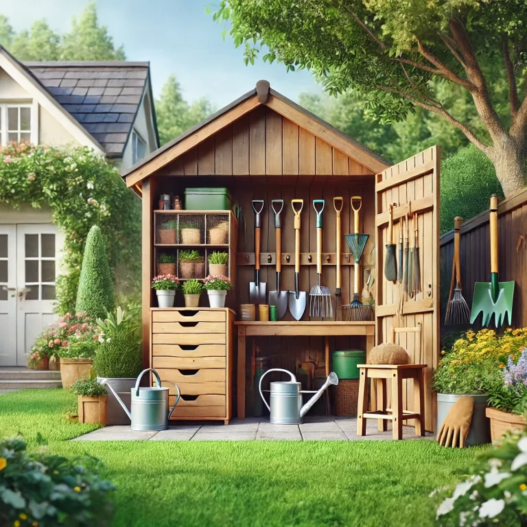 Almacenamiento de herramientas de jardin cuadro