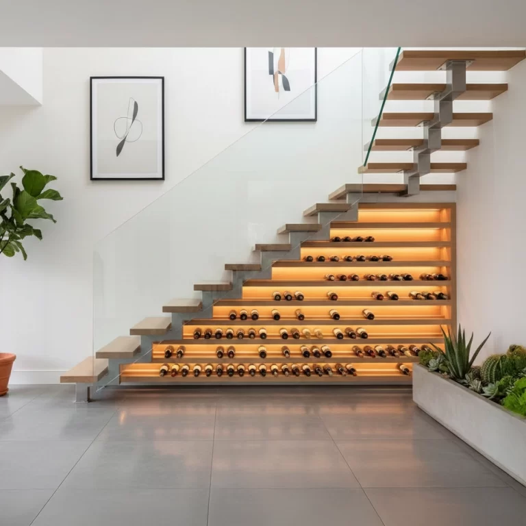 Donde se guarda el vino escalera cuadro