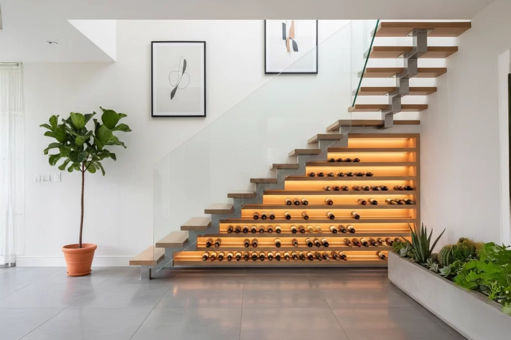 Donde se guarda el vino escalera portada