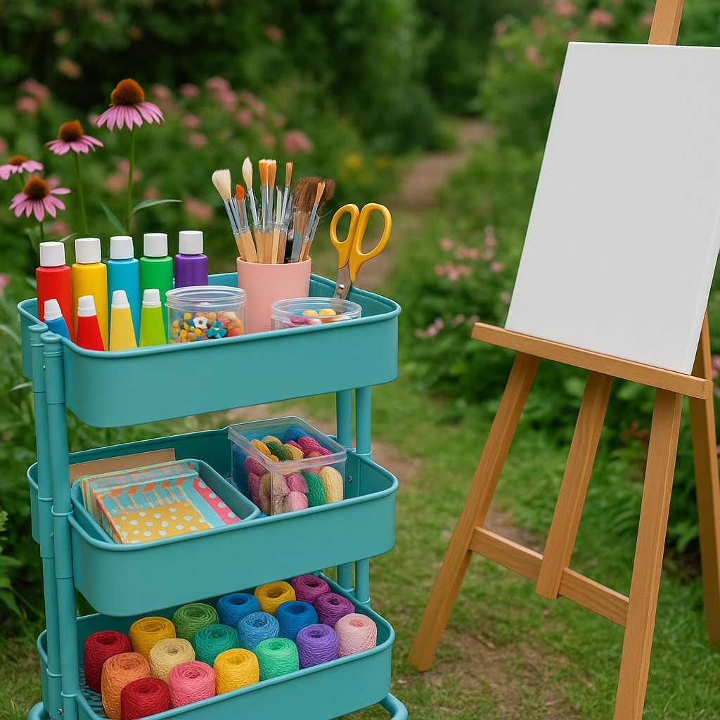 Espacio de manualidades en el jardin