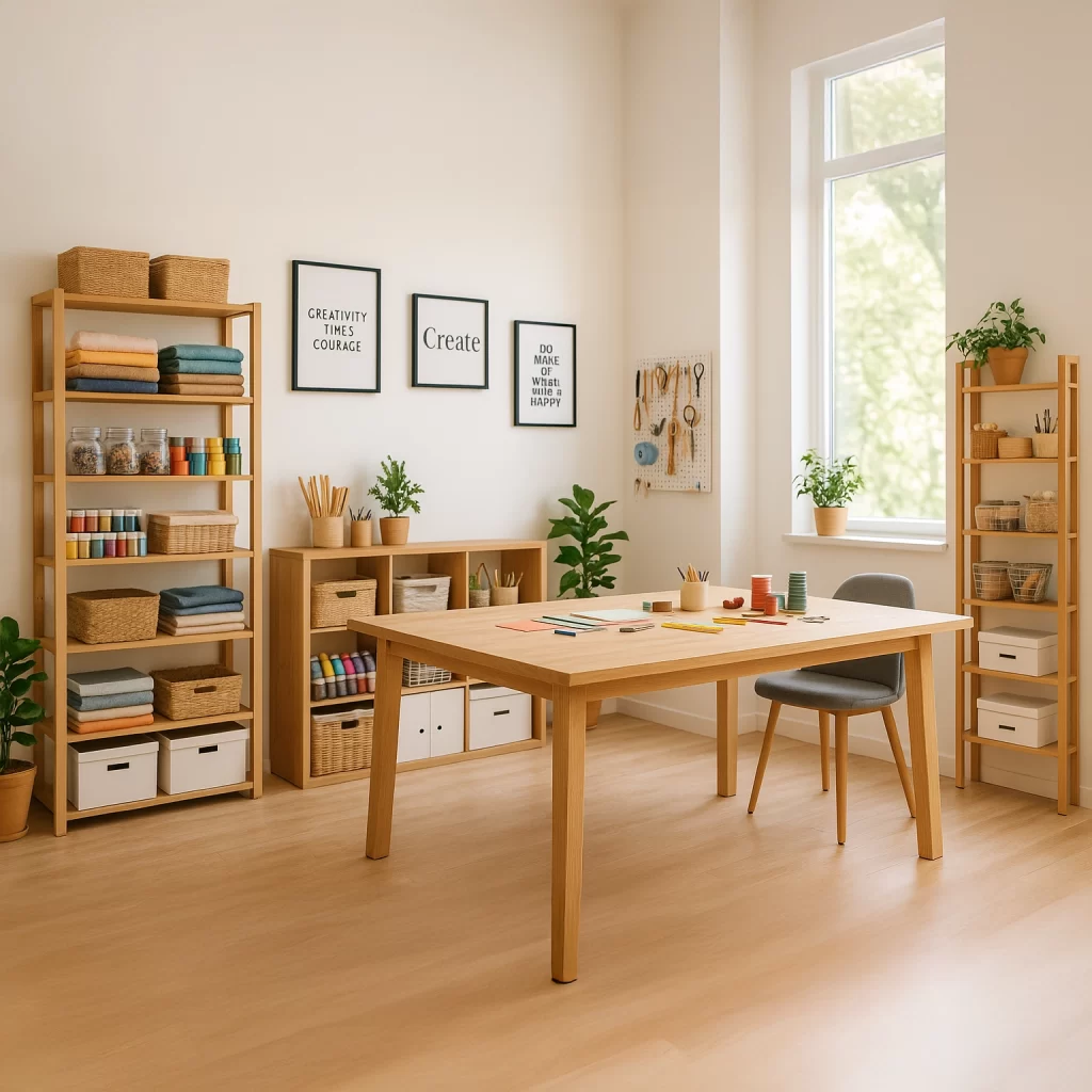 Lee más sobre el artículo Cómo Crear tu Taller de Manualidades Perfecto con Mucho Espacio de Almacenamiento