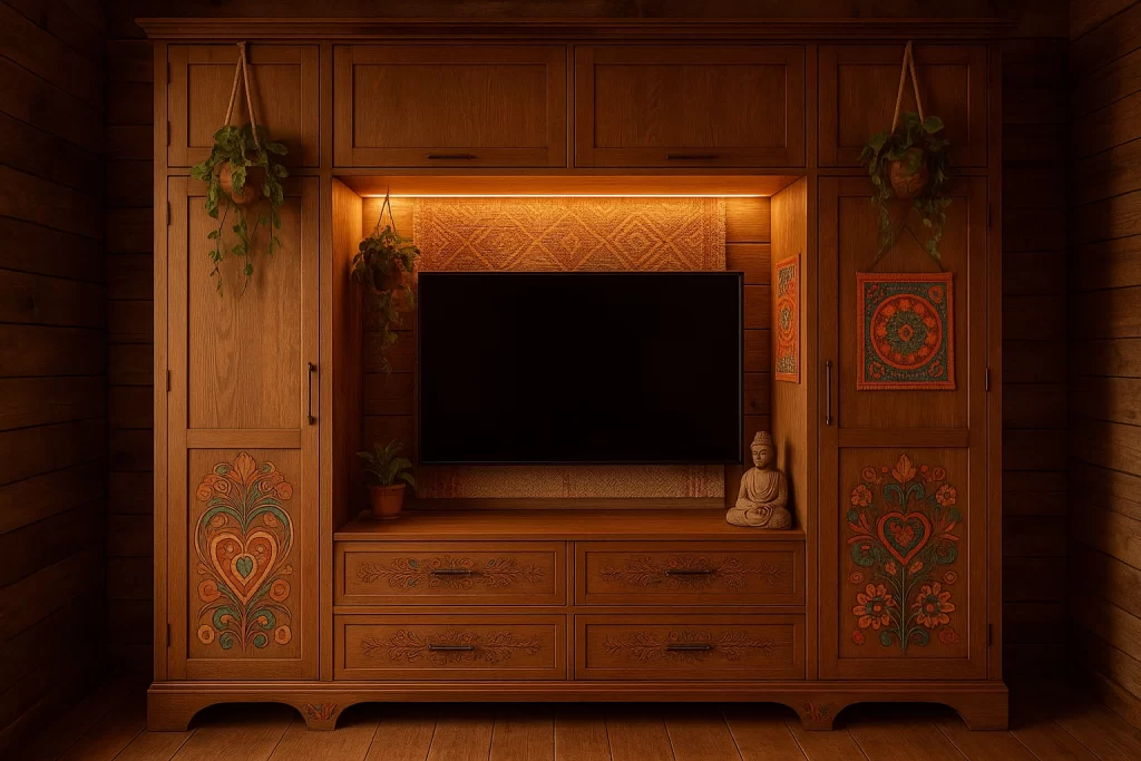 Closet cafe con espacio para tv