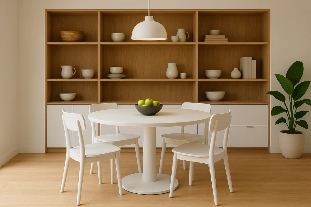 Decorar un comedor con almacenamiento