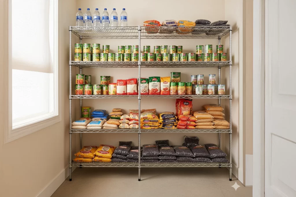 Alimentos de emergencia en el almacen