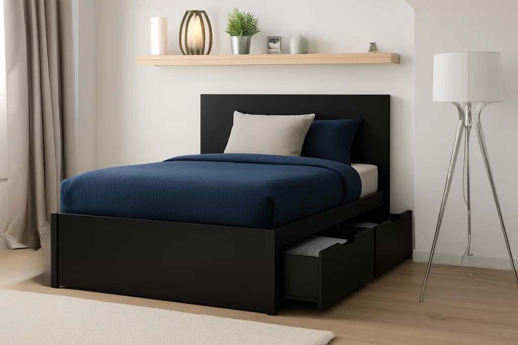 Cama con cajones de almacenamiento