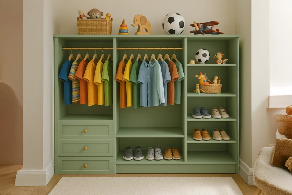 Closet abierto para niños