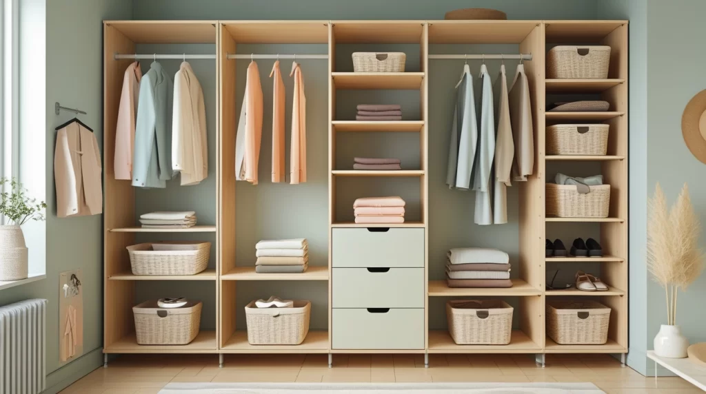 closet ordenado y limpio