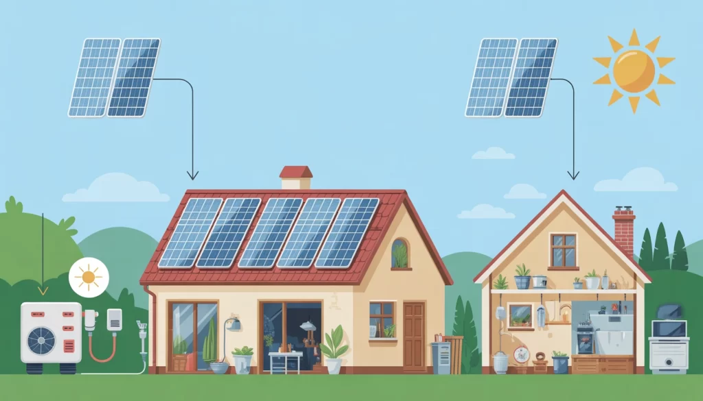 Estructura de paneles solares para casa