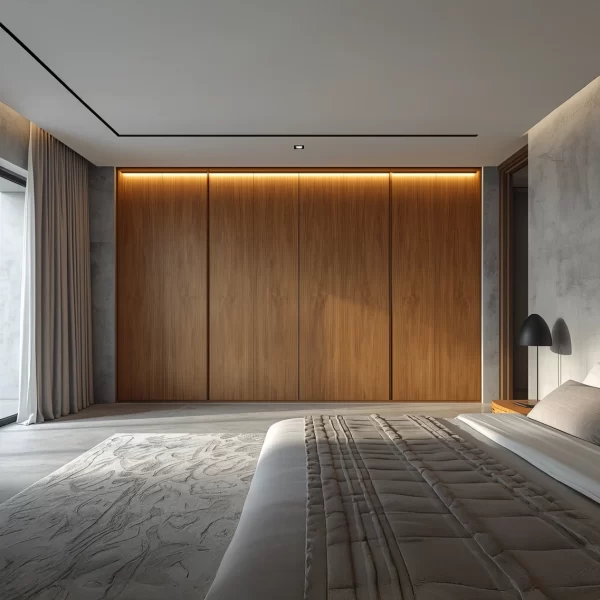 Closet de cemento con puertas cuadro