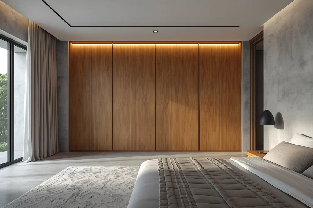 Closet de cemento con puertas portada