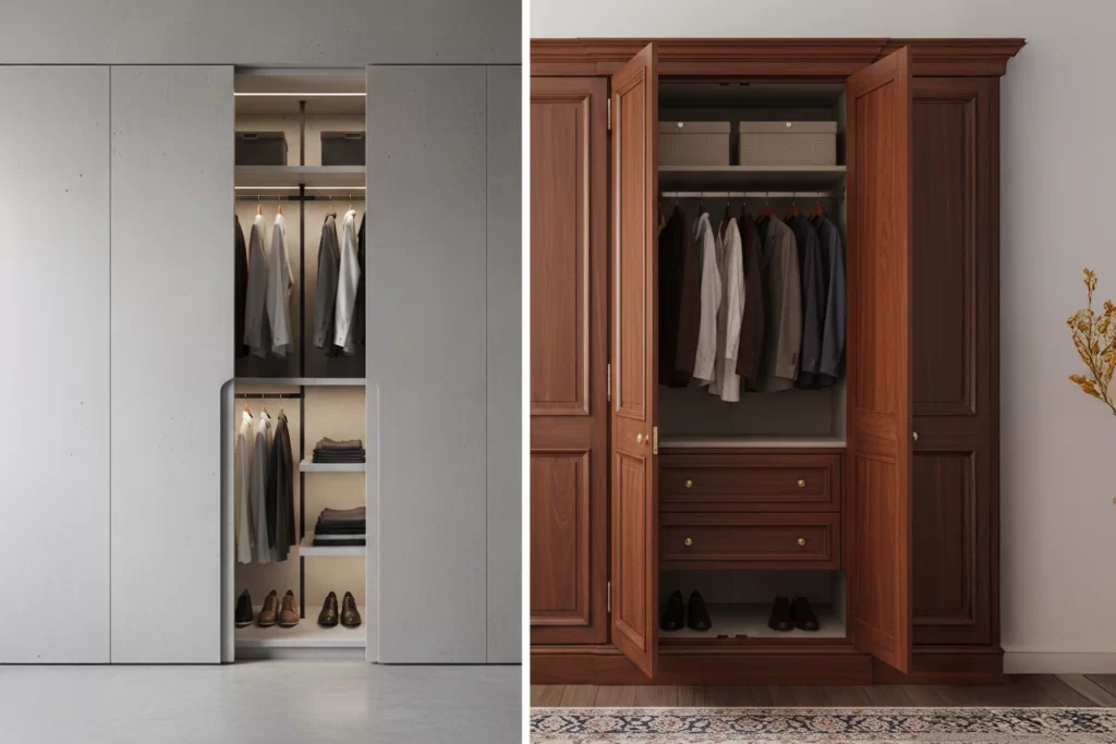 Diferencias en el closet de concreto