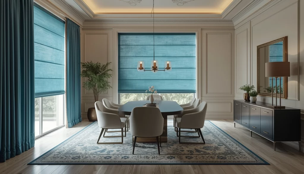 cortinas para sala azules