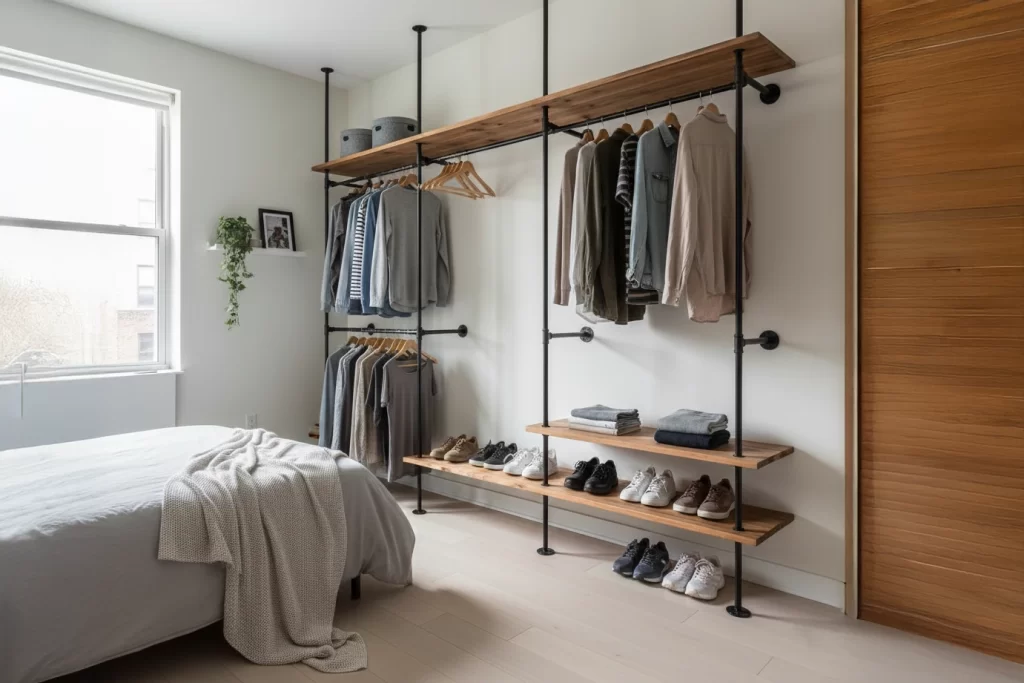 Closet industrial para cuarto pequeño