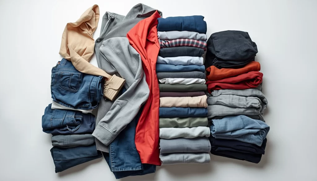 Ropa doblada y ropa no doblada