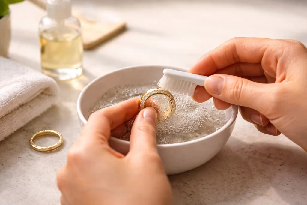 Como limpiar el oro en casa con agua y jabon