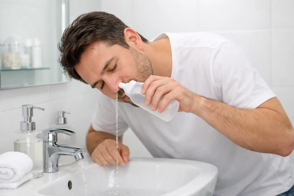 Lavado nasal para no roncar